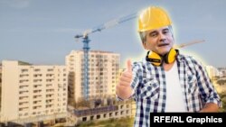 Сергій Аксьонов та будівництво в окупованому Криму. Колаж