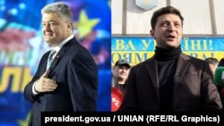 Кандидати в президенти Петро Порошенко (ліворуч) і Володимир Зеленський