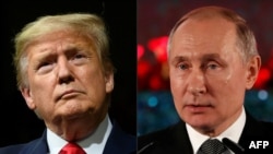 Колишній президент США Дональд Трамп (л) і російський лідер Володимир Путін, комбіноване фото