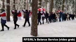 Беларустагы чакан нааразылык жүрштөрүнүн бири. 2021-жылдын 9-январы.