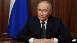 Rus prezidenti Wladimir Putiniň 21-nji noýabrdaky wideo ýüzlenmesinden. 