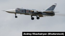 Ілюстрацыйнае фота. Расейскі самалёт Су-24, 2015