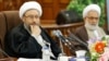 صادق لاریجانی (چپ) و محمدجعفر منتظری، دادستان کل کشور