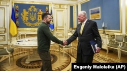 Уладзімір Зяленскі і Кіт Келаг, Кіеў, 20 лютага 2025 году.
