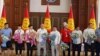 Токио Олимпиадасынан кайтып келген кыргызстандык оюнчулар жана машыктыруучулар. "Манас" аба майданы. Бишкек. 7-август, 2021-жыл.