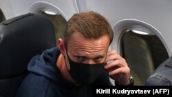 Олексій Навальний після приземлення в аеропорту Шереметьєво, Москва, 17 січня 2021 року